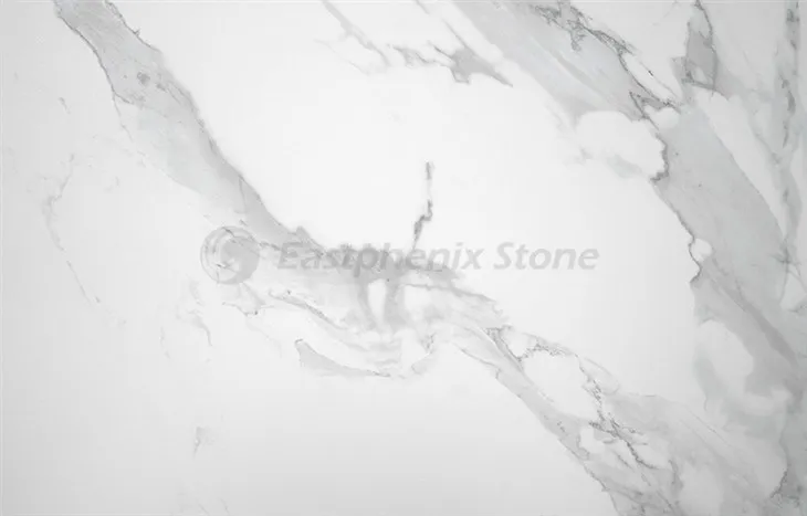 white sintered stone countertops with sink